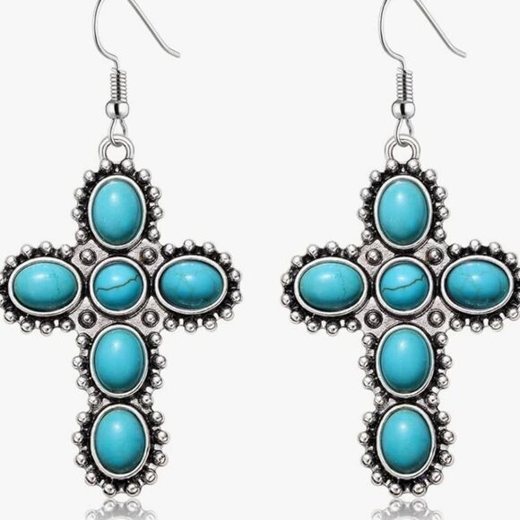 NEW BRAND NO BOUNDARIES WESTERN JEWELRY BOHO VINTAGE  TURQUOI EARRINGS - Picture 10 of 14